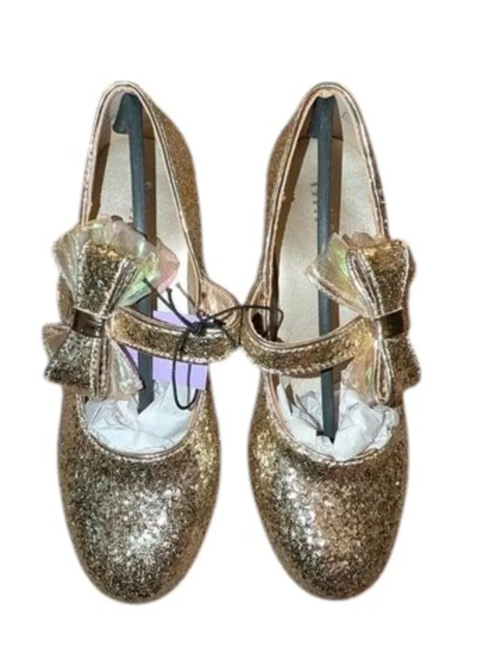 NEW Mia Kids Glitter Sparkle Bow Slip On Mary Jane Low High Heels Fancy Shoes 13